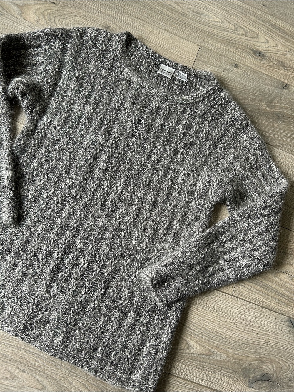 Katherine Bishop Mohair / Silk Blend Long line Gray Vintage Sweater size medium